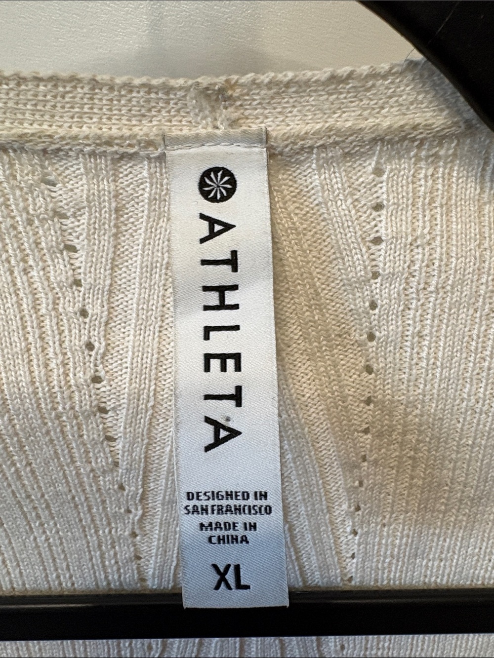 Athleta Ivory Ribbed Open-Front Draped Cardigan - Picture 3 of 6
